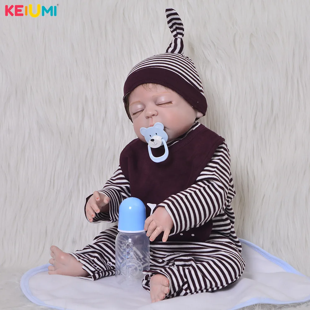 

Handmade 23 inch Asleep Reborn Baby Dolls Newborn So Truly 57 cm Full Body Silicone Vinyl Babies Doll For Boy Gifts Palymates