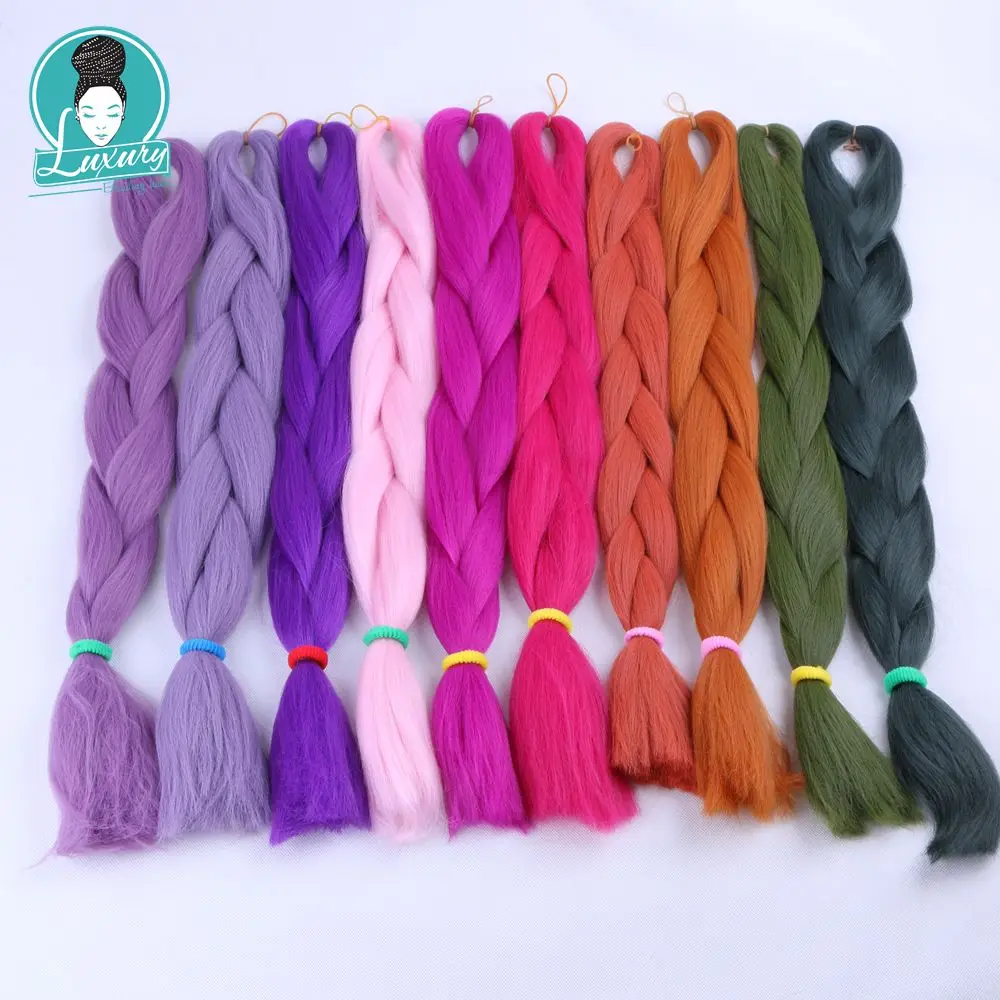 Luxe Pour Tressage 10 Paquets 24 94 Couleurs Marine Neon Olive Lavande Lilas Vintage Gris Fibres Synthetiques Jumbo Tresses Aliexpress