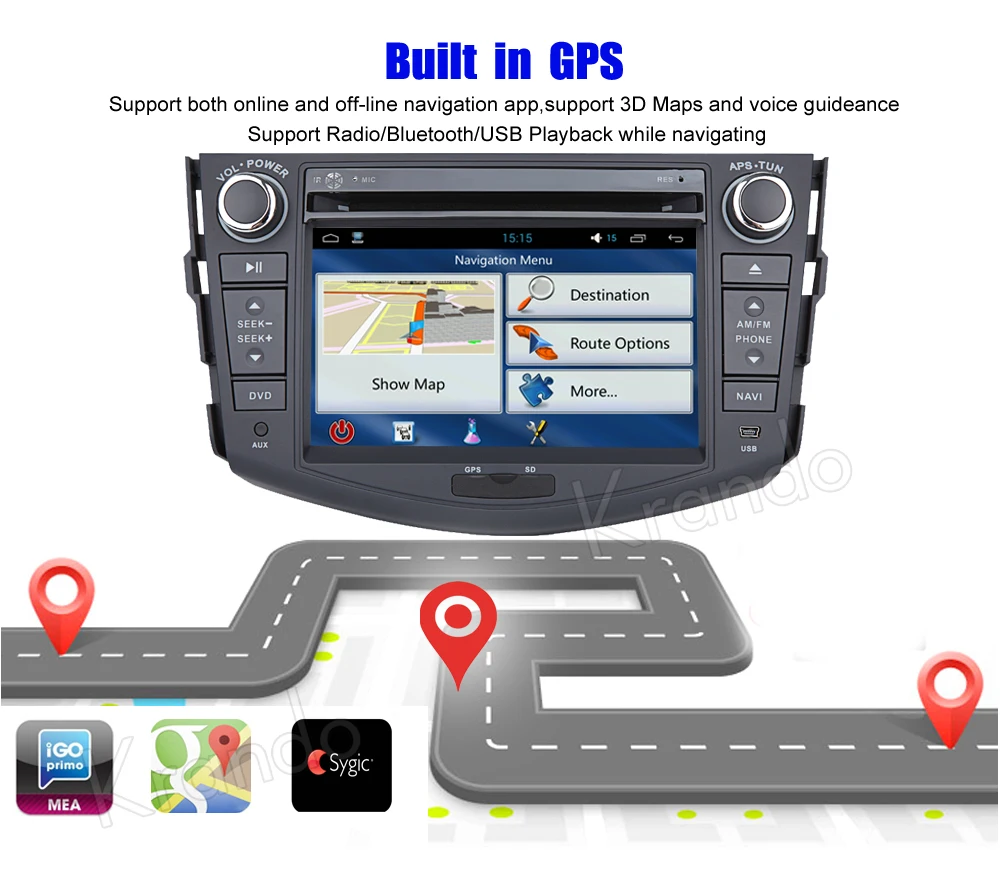 Krando android car stereo navigation system for toyota RAV4 2006-2012  car dvd player multimedia system (5)