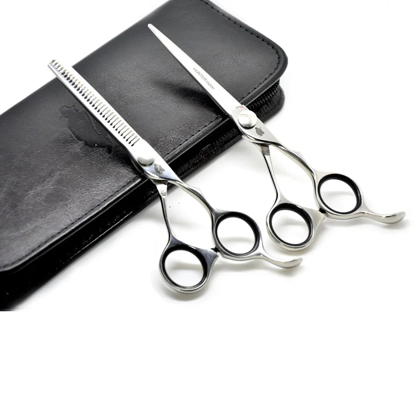 5 OFF HUNTERrapoo 6 0 inch Professional Hair Scissors set Teeth Thining Scissor Flat Shears Barber