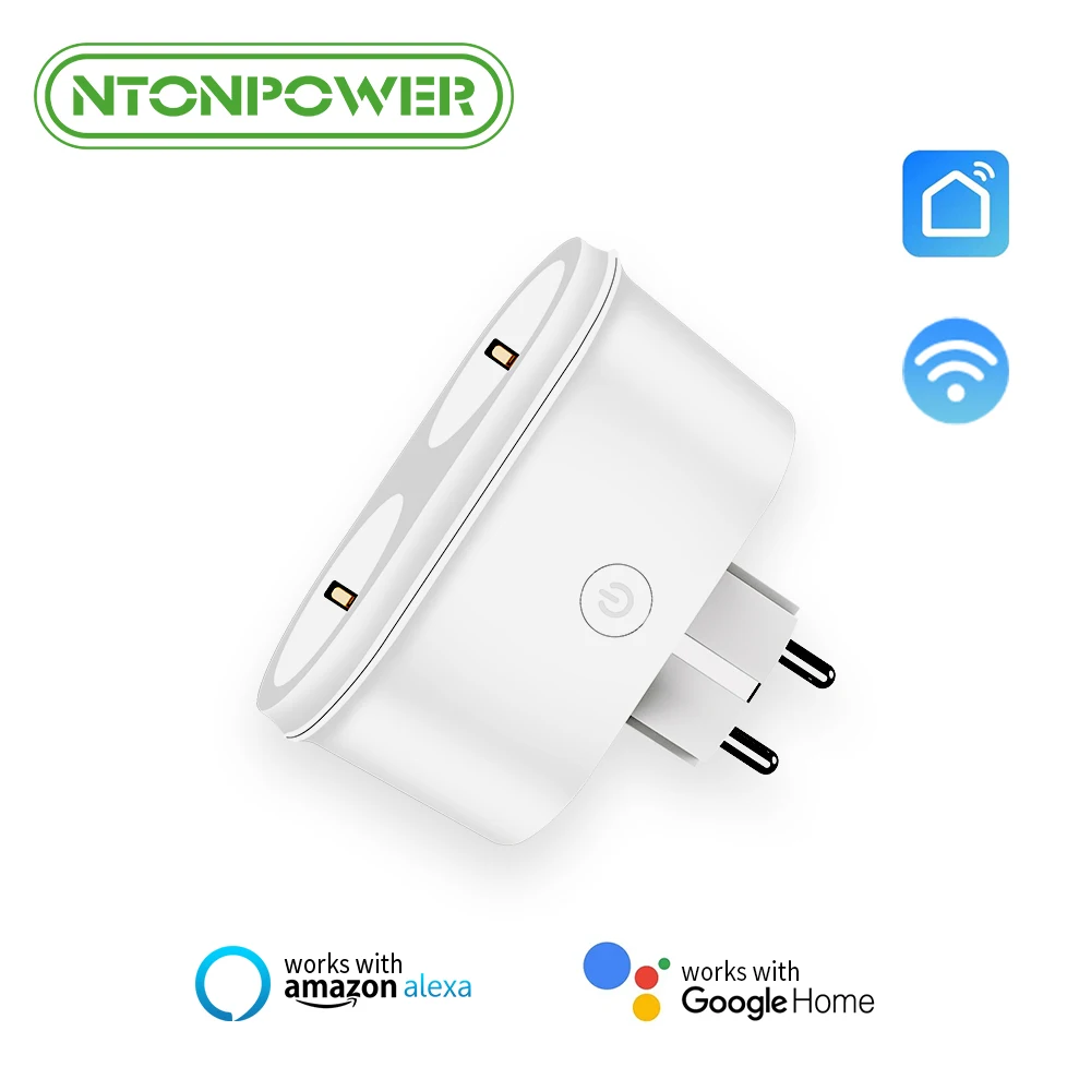 

NTONPOWER WiFi Smart Socket EU Plug with Power Monitor Work For Amazon Alexa/Google Assistant Voice Control Smart life