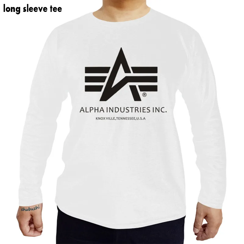 Мужские футболки, модная футболка Alpha Industries, хлопковая футболка с длинными рукавами, стильные футболки shubuzhi