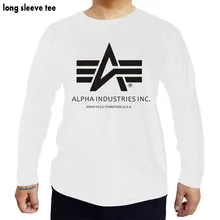 Мужские футболки, модная футболка Alpha Industries, хлопковая футболка с длинными рукавами, стильные футболки shubuzhi