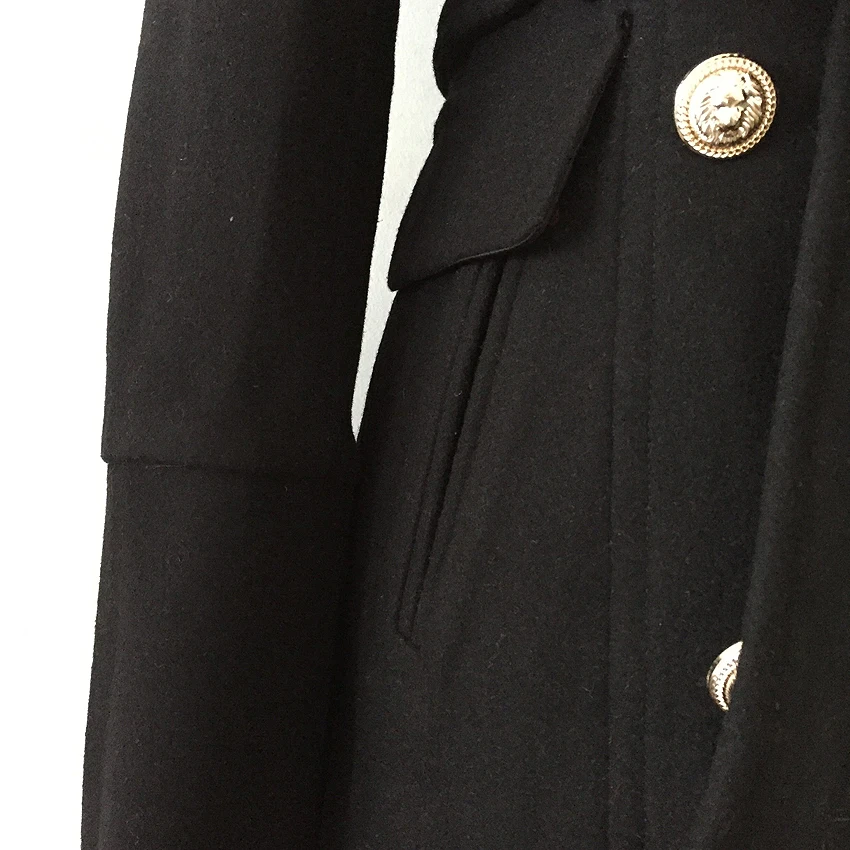 Moda Doble Otoño Alta Nueva Mujeres Lana León Diseñador De Calidad 2019 Botones Abrigo Invierno Breasted Las CxtCIAqwP