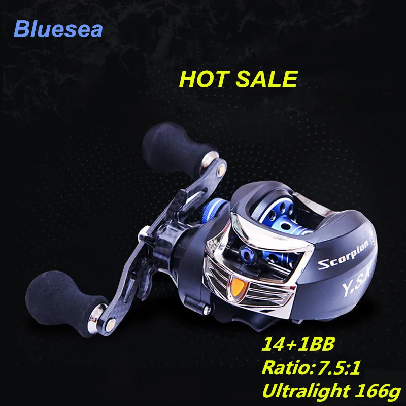 

Bluesea ultra light saltwater bait casting reel fishing reel casting reel 14+1 NMB bearing 7.0 1 Right Left Hand fishing reels