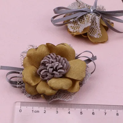 20 шт. DIY ручной работы Креативные кружева сгоревшие края цветок шпилька детские аксессуары для волос материал обувь с орнаментом нашивка на
