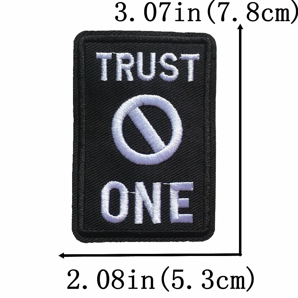 Trust No One Iron On Patches Embroidered Patches Badges appliqués