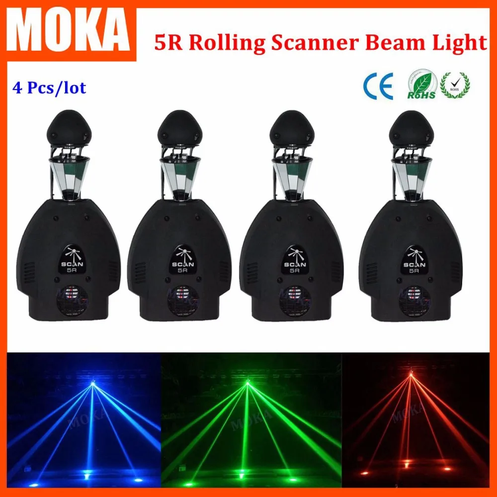 4 Pcs/lot roller beam 5r 200W moving head  light  DMX control Rotate Roller Scanner Light led stage effect light