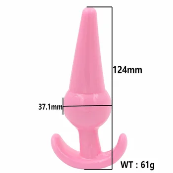 YEMA 5 PCS/Set Pink Silicone Portable Anal Plug Prostate Massagers & Powerful Vibrator G spot Stimulate Sex toys for Women Men 3