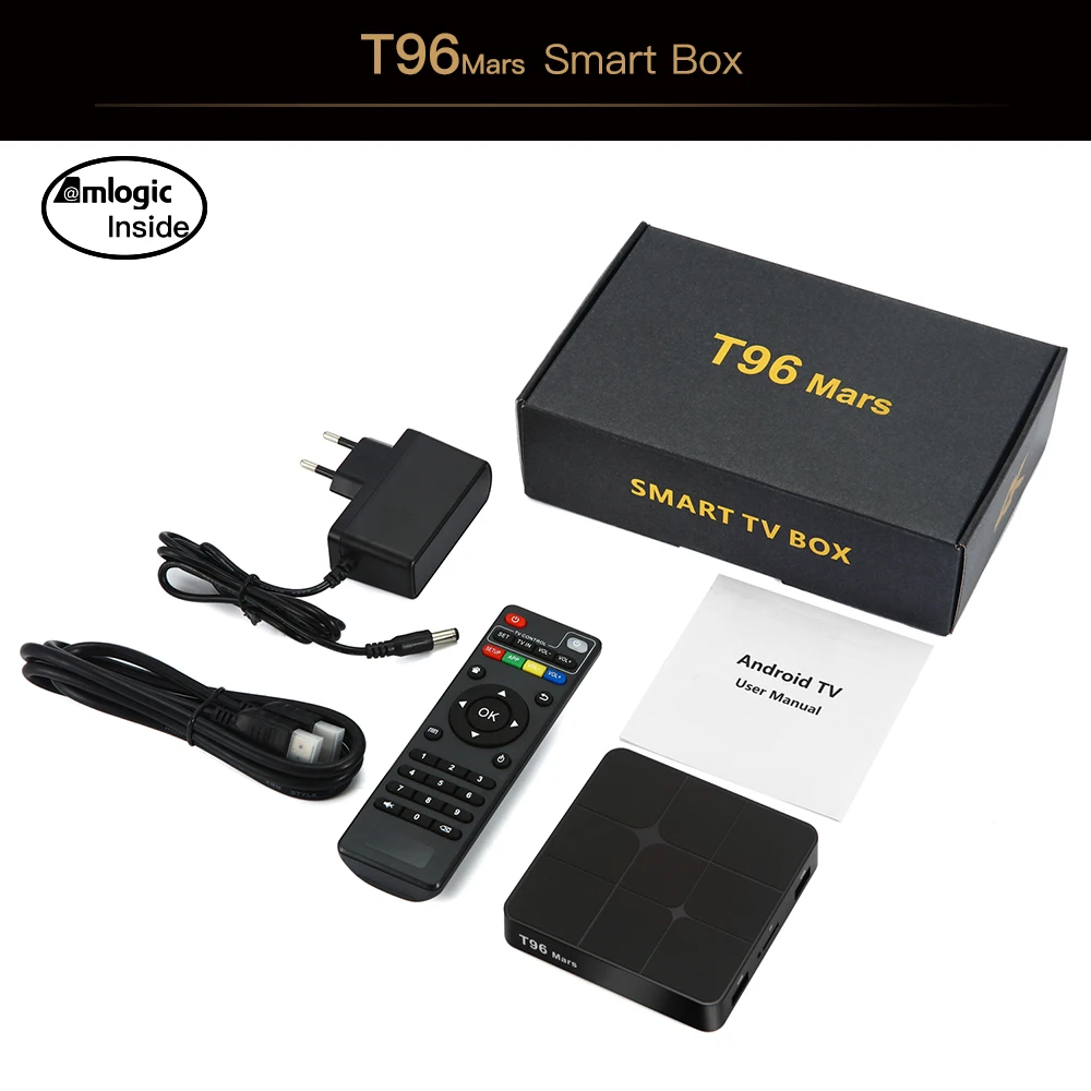 T96 Mars Android 7,1 Smart ТВ Box Amlogic S905W 4 ядра 2 ГБ оперативной памяти 16 ГБ Rom Bluetooth WI-FI H.265 3D 4 К сентября-Top Box Media Player