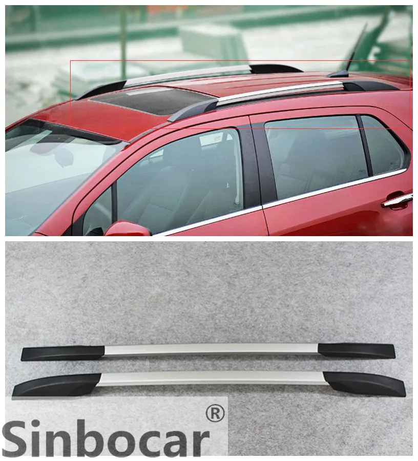 

Aluminium Alloy Roof Rack Rails Bars Decoration Cover Trim Fit For Chevrolet Trax (Tracker) 2014-2015