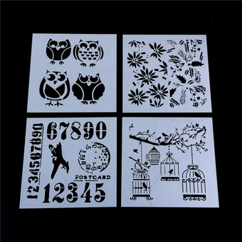 

Embossing Paper Cards DIY Craft Layering cage tree owl Stencils For Wall Painting Scrapbooking Stamping Stamps Album Decorative