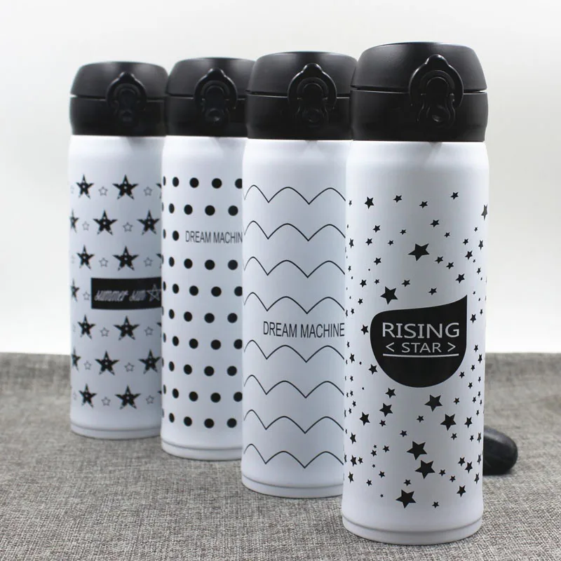 

Stars Dots Wave Design stainless steel thermos coffee mugs termos thermocup garrafa termica inox 500ml thermo mug flask thermos