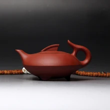 Китайский ручной работы Исин аутентичный Фиолетовый Глиняный Чайник Мастер искусство Богу чайник 280cc фиолетовый песок чайный набор кунг-фу коллекция