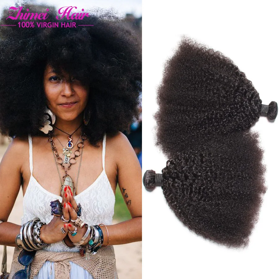 Promotion Peruvian Afro Kniky Natural Curly Hair Extensions Afro