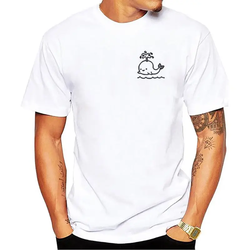 Cute Graphic Pocket Tee Для мужчин летние топы Футболка 2018 модный лозунг футболка Harajuku