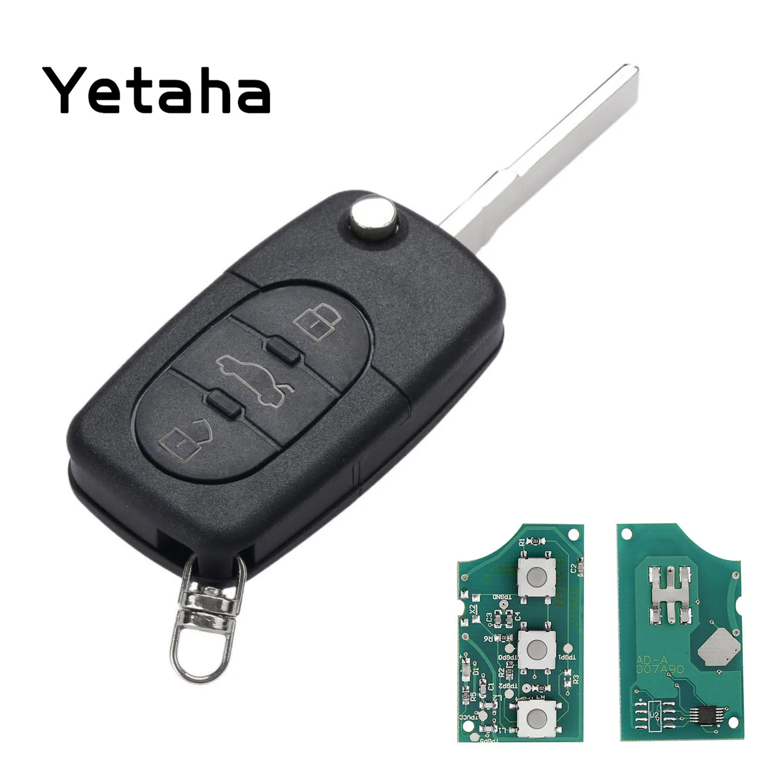Автомобильный Дистанционный ключ Yetaha для Audi A6 TT 3 кнопки 433 МГц 4D0 837 231 к 4D0837231K с