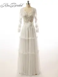 Vestido De Noiva de Renda 2016 сексуальная одежда с длинным рукавом Кружево Свадебные платья на заказ свадебное платье; Robe De Mariage