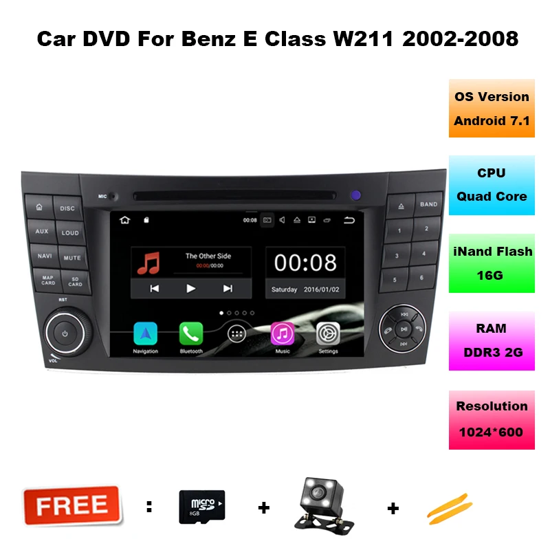  Android 7.11 Car Audio FOR MERCEDES-BENZ E-CLASS W211 car dvd gps player multimedia navigation head unit device BT WIFI 3G 
