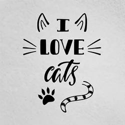 Autocollant I Love chats en vinyle, 15x11.8cm, pour fenêtre de voiture, ordinateur portable 