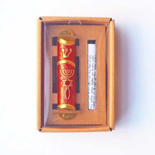 Religion Jewish Mezuzah Case Hand made Mezuza With Torah parchment