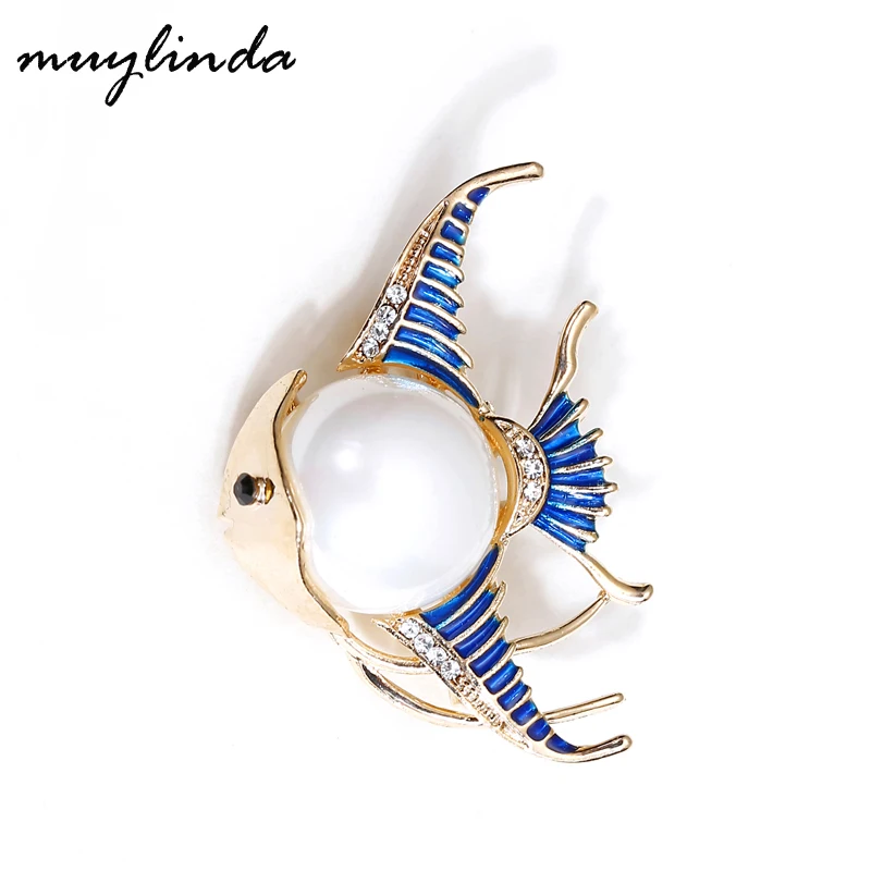 

Fish Pearls Brooch Enamel Pin Women's Brooches Jewelry Fashion Fishes Animal Pins And Brooches