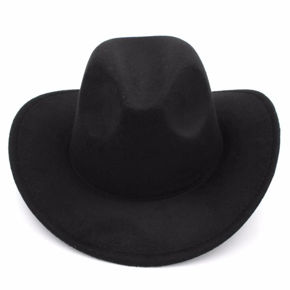 LUCKYLIANJI Trilby шерстяная фетровая шляпа ковбойская однотонный Западный бык джаз