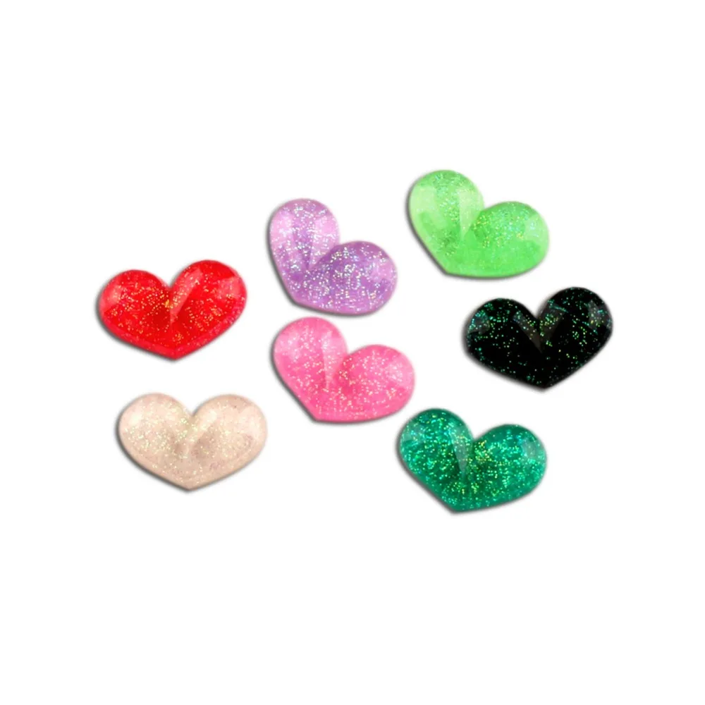 

100Ps Mixed Resin Bling Heart Decoration Crafts Beads Flatback Cabochon Scrapbooking For Embellishments Kawaii Diy Accessories