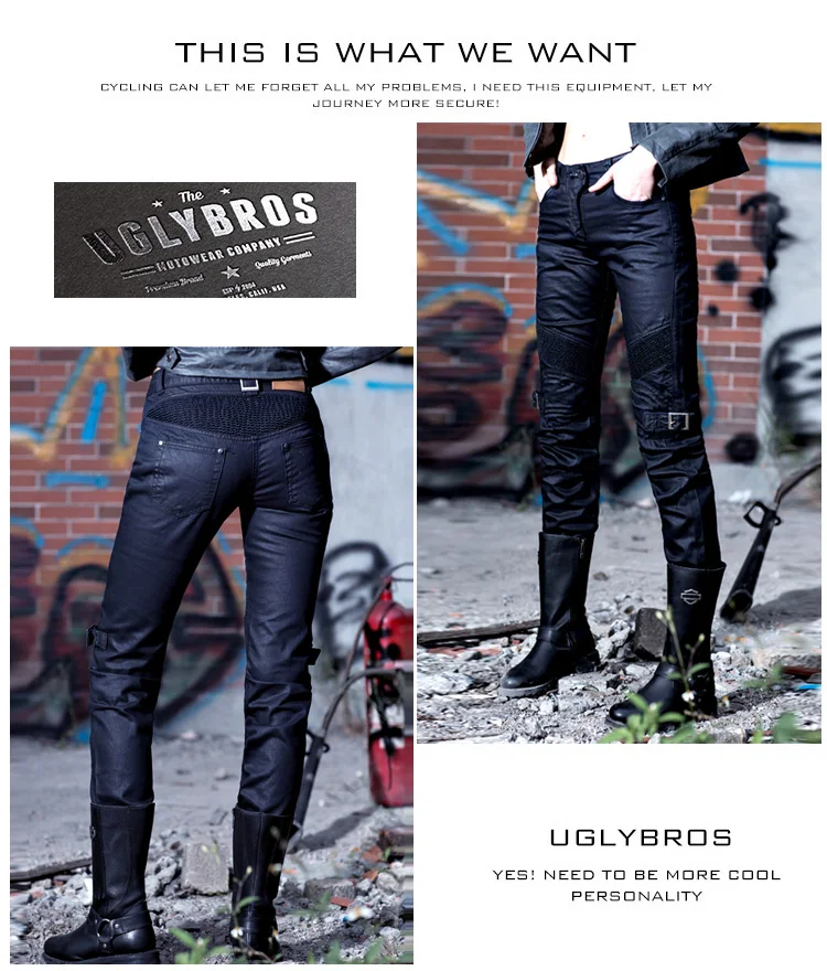 Женские джинсы uglyBROS Johnny ubs08 пластиковые Джинсы для мотоциклов