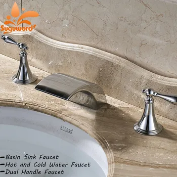 

Chrome Brass Faucet Bathroom Basin Sink Faucet Pull Out Dual Handle Faucets Hot and Cold Water Mixer Taps