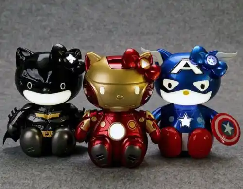 Hello Kitty Batman Figura De Accion Sanrio Dc Comics Arkham Luz Nuevo Regalo Anime Figura Juguete Modelo Coleccionable Aliexpress