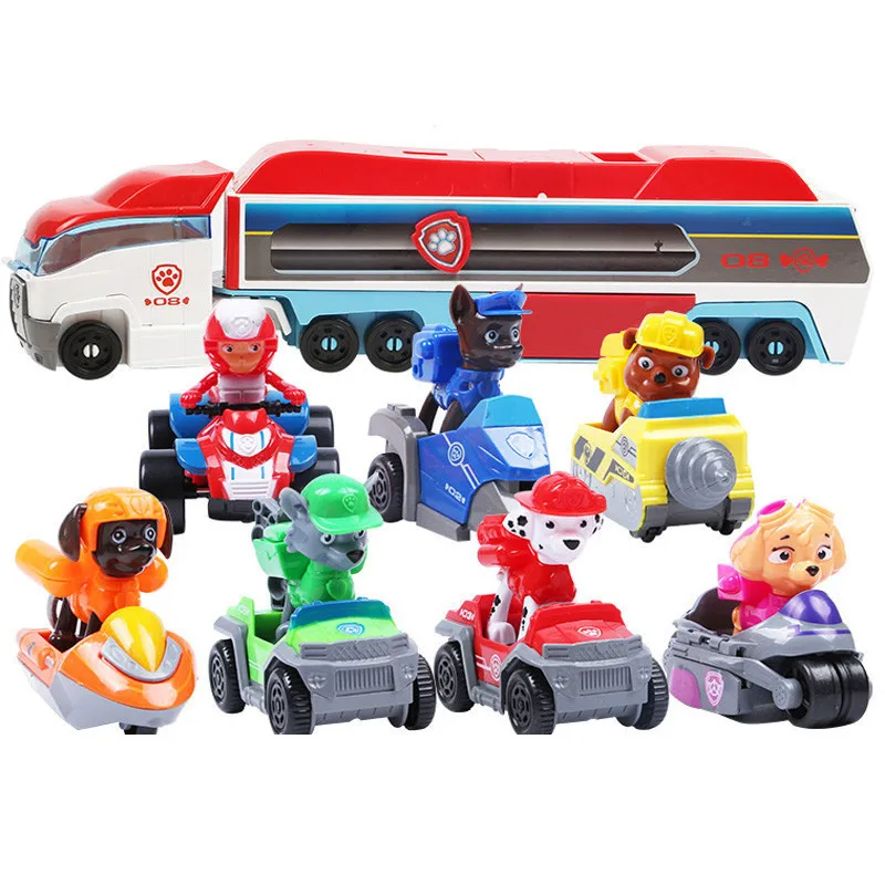 Paw patrol собака patrulla canina игрушки Аниме Фигурка автомобиль пластиковая игрушка фигурка модель для детей Детские игрушки - Цвет: bus