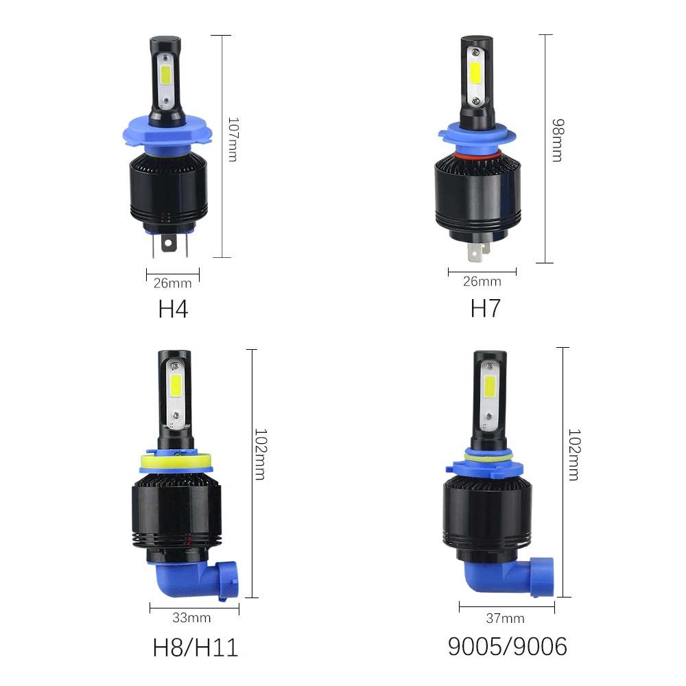 DXZ Автомобильная светодиодный задний фонарь 2 шт. H4/9003/HB2 H7 H8 H11 HB3 HB4 9005 9006 COB 72 W фары для 8000LM авто аксессуары светодиодный шарика противотуманного фонаря 6500 K 12 V