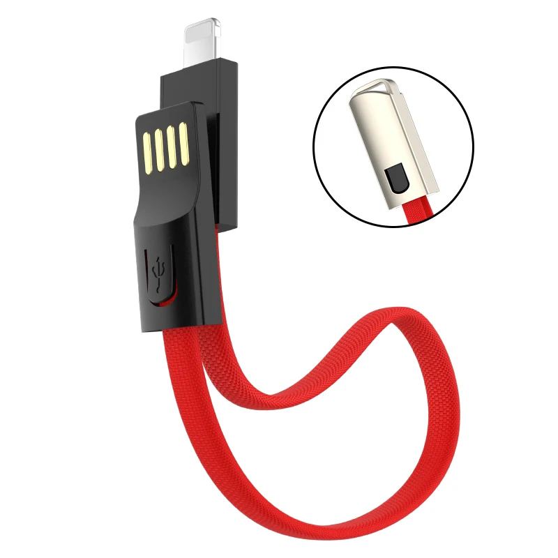 

USB Cable for iOS 11 Type C Android Fast Charging Multi-Function Cable KeyChain Data Cord for iPhone Samsung Short USB Cable AD