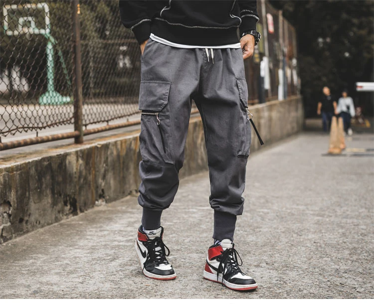 Корейский стиль 5xl шаровары бегунов мужские хип хоп Уличная мужские боковые карманы повседневные спортивные брюки мужские брюки Азиатский размер CK44