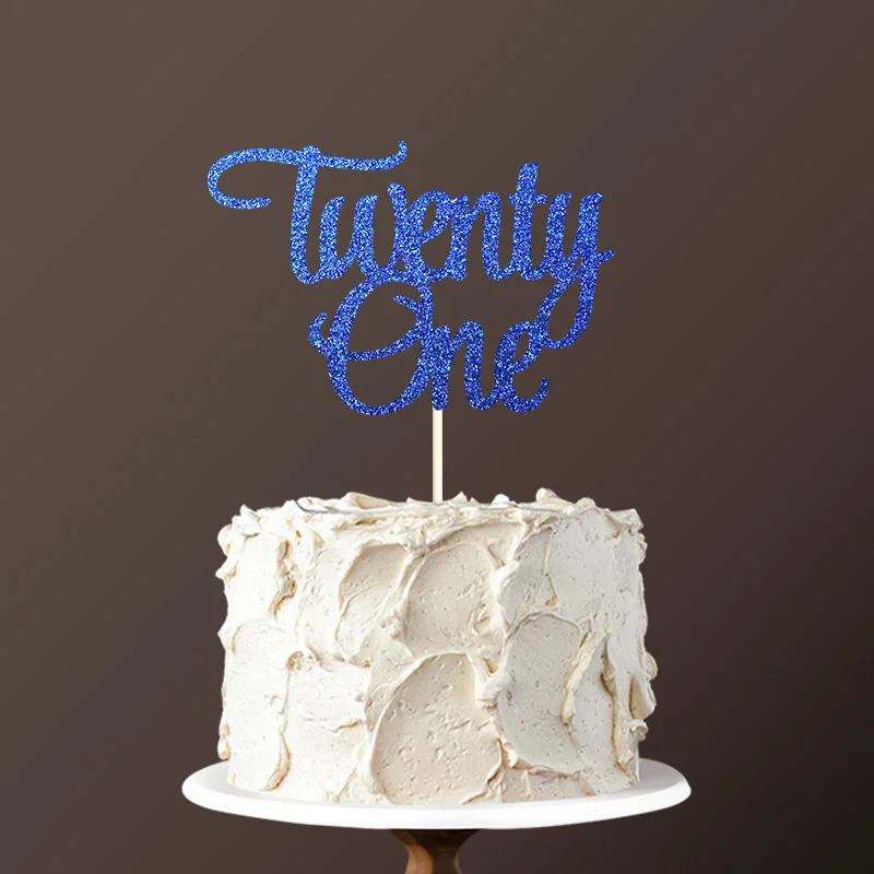 Двухсторонняя Золотая блестящая бумага-Twenty One Топпер для торта Happy 21st топперы для торта на день рождения украшения торта украшения для торта на день рождения