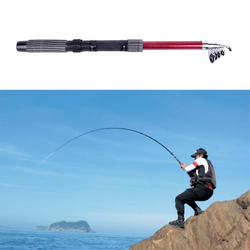 2.1m Length Professional Fiberglass Telescope Fishing Rod Travel