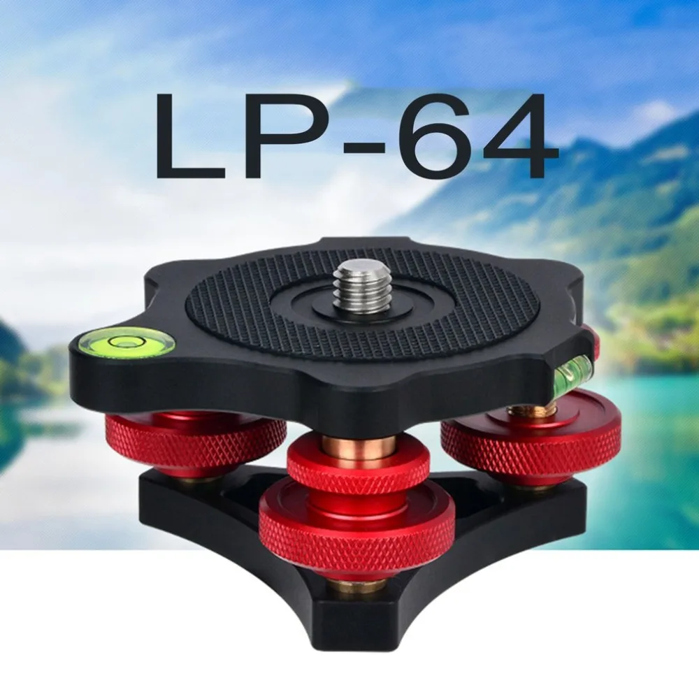 LP-64 штатива для камеры основание штатива из алюминиевого сплава трехколесный прецизионный уровень пузырька 3/8 "винтовая нагрузка 15 кг