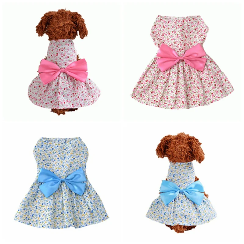 Милое Платье для собак летние маленькие собачки Чихуахуа Мопс Йорки Одежда Щенок Кошка одежда собака свадебные платья