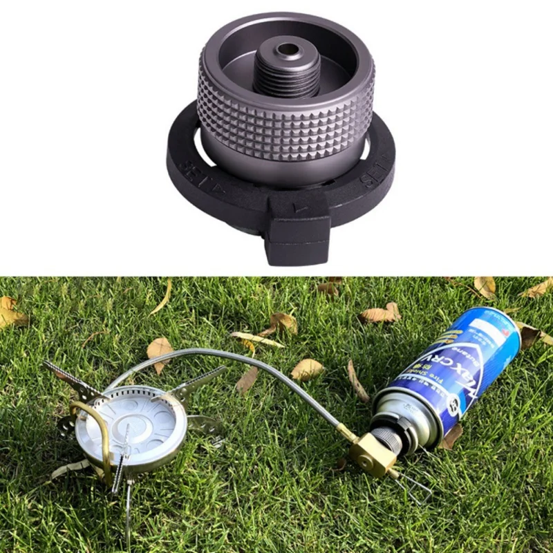

Outdoor Stove Adaptor Camping Hiking Burner Split Type Furnace Converter Connector Auto-off Gas Cartridge Tank cylinder Adapter