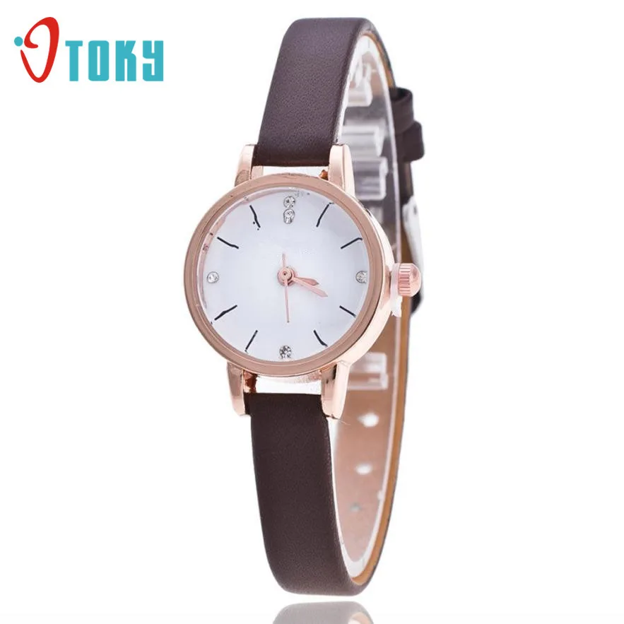 Часы otoky Роскошные модные женские модели тонкие часы со стразами на ремешке