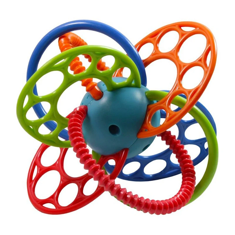 

0+ Baby Teether Pacifier Toy BPA Free Colorful Ball Rattle Early Educational High Quality Hand Development WJ298