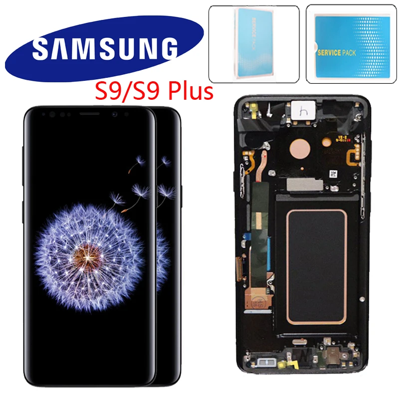 

The 2960*1440 Display With Burn Shadow LCD With Frame For SAMSUNG Galaxy S9 S9+ Plus G960 G965 With Touch Screen Digitizer