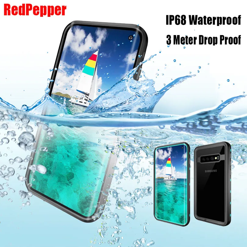 

RedPepper Dot Series IP68 Waterproof Case For Samsung Galaxy S10 / S10 Plus Diving Underwater PC + TPU Armor Cover SN11