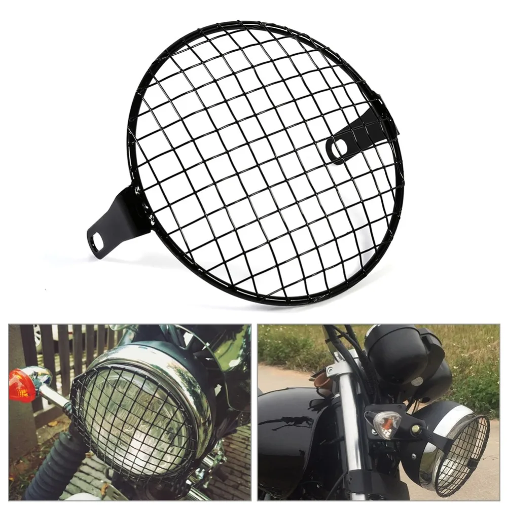 5 pezzi faro griglia copertura 6,3Retro moto Grill Side Mount faro copertura della lampada maschera Cafe Racer Fit maggior parte delle motociclette