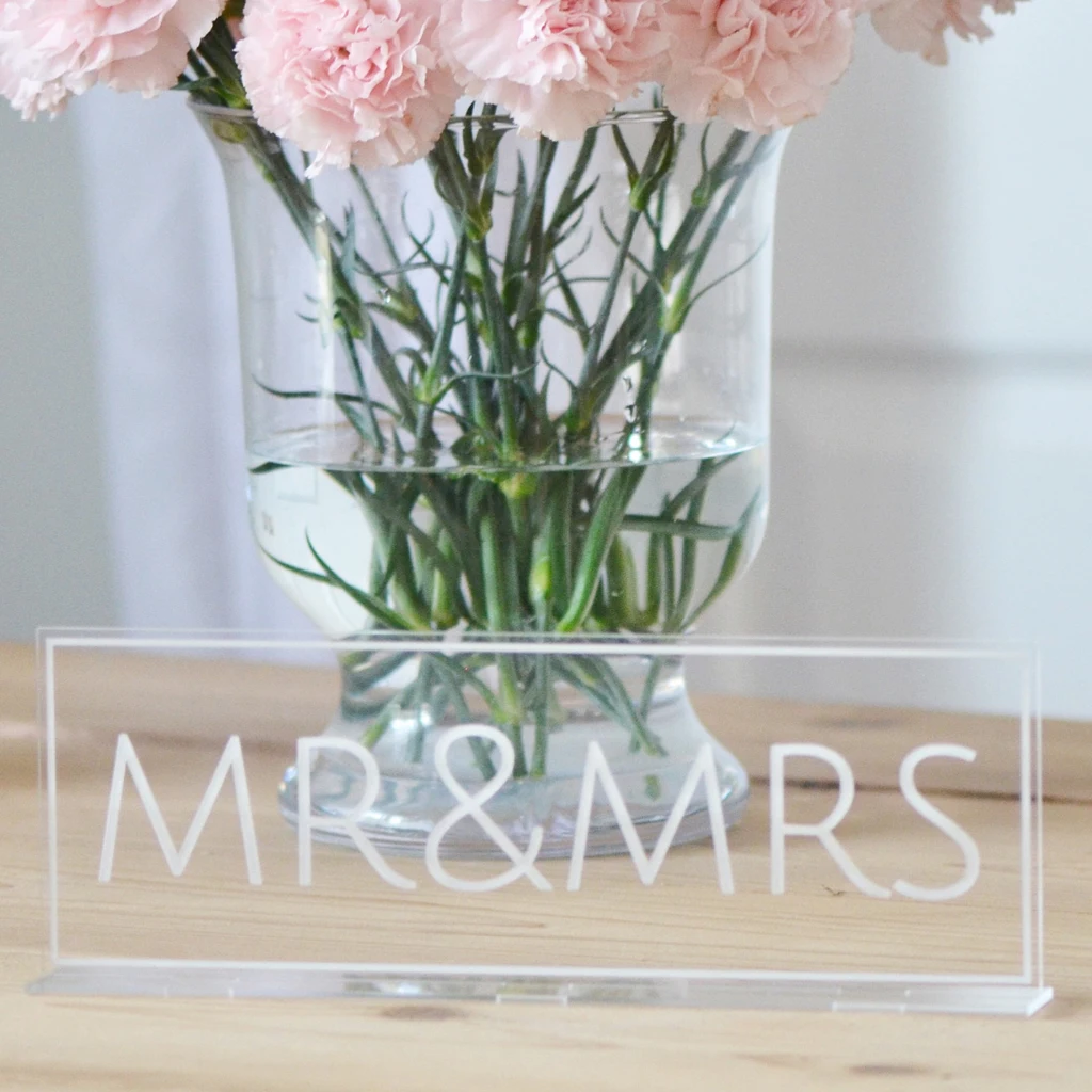 

Mr & Mrs Acrylic Wedding table numbers letters romantic marriage birthday decoration sign decoration wedding party direction