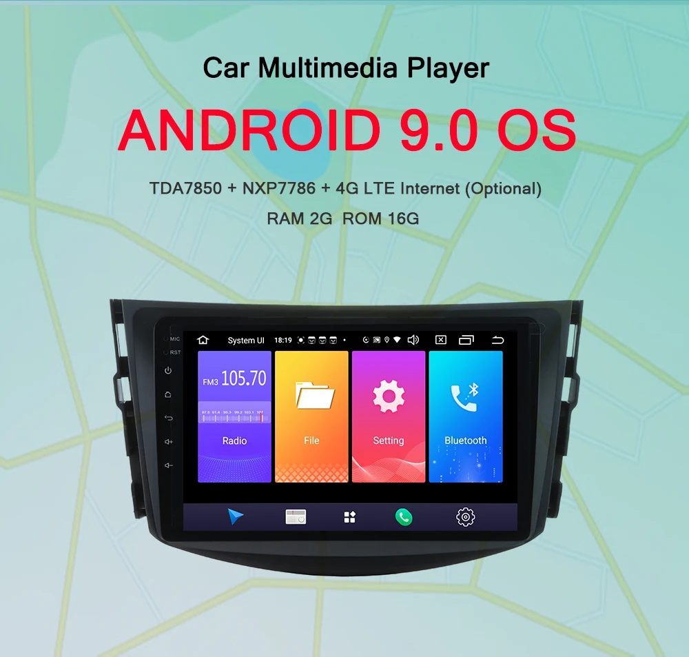 Discount AUTOTOP 2 Din RAV 4 Car DVD GPS Player Android 9.0 For Toyota RAV4 Multimedia 2007-2011 Radio Stereo Navigation NO DVD WiFi RDS 0
