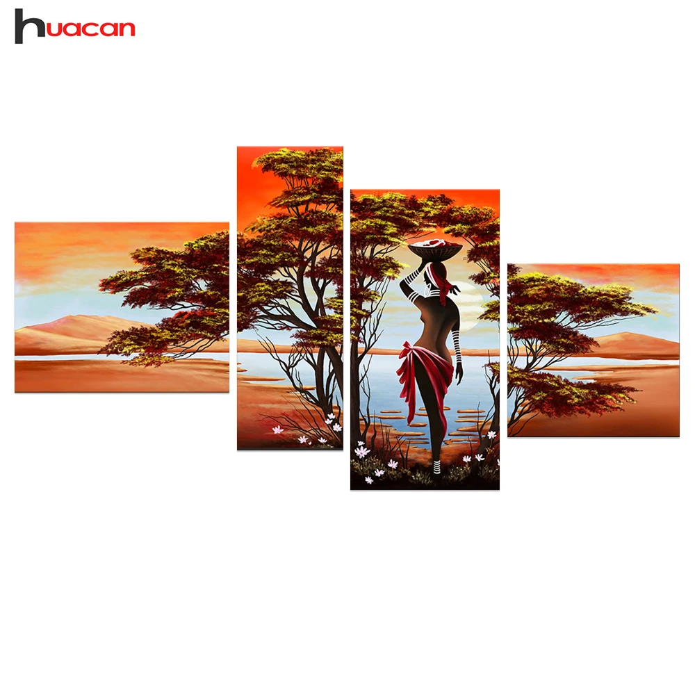 

HUACAN DIY Diamond Painting Landscape Patterns Handmade Craft Full Square Diamond Embroidery Tree and Woman Wall Art Decoration