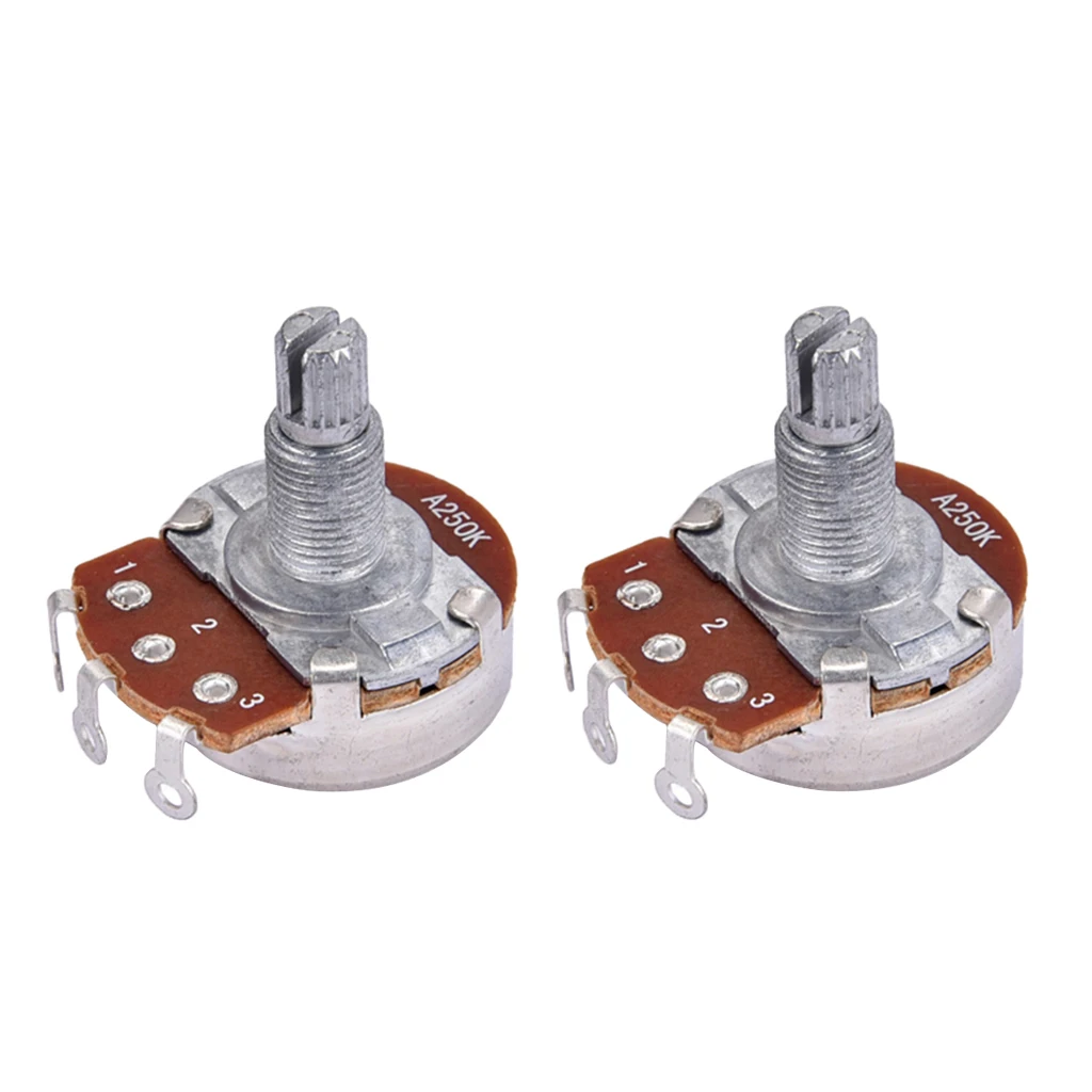 Pack Of 2 Big A250K Taper Potentiometer Tone Pots Alpha For Electric Guitar/Bass 18mm Split Shaft
