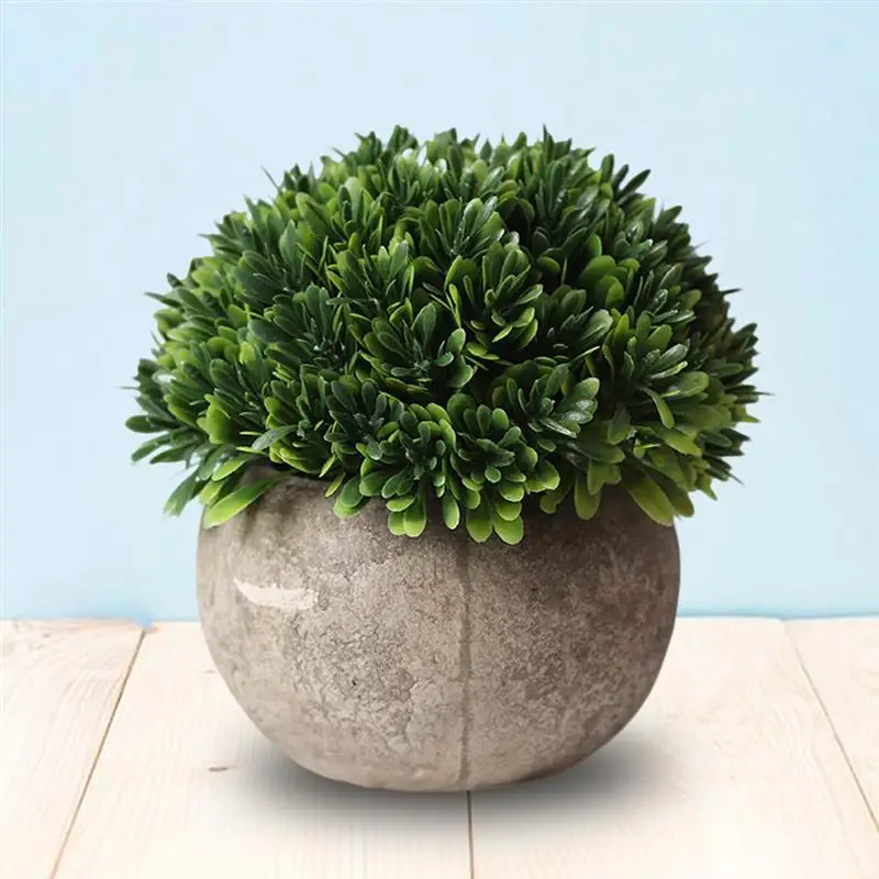 Artificial Plant Vintage Plastic Potted Green Fake Plant Decor Plant Artificial Planters Indoor